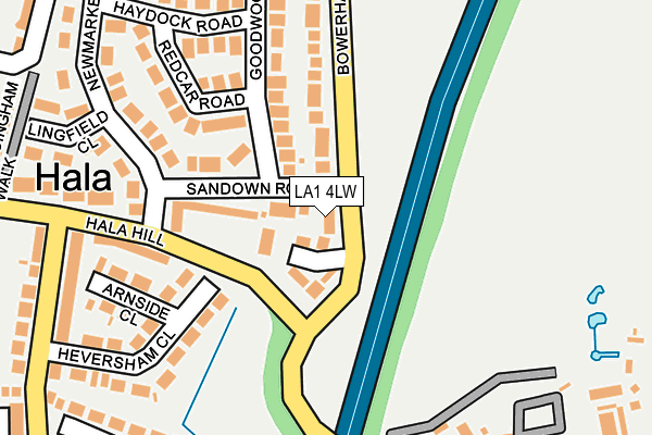 LA1 4LW map - OS OpenMap – Local (Ordnance Survey)