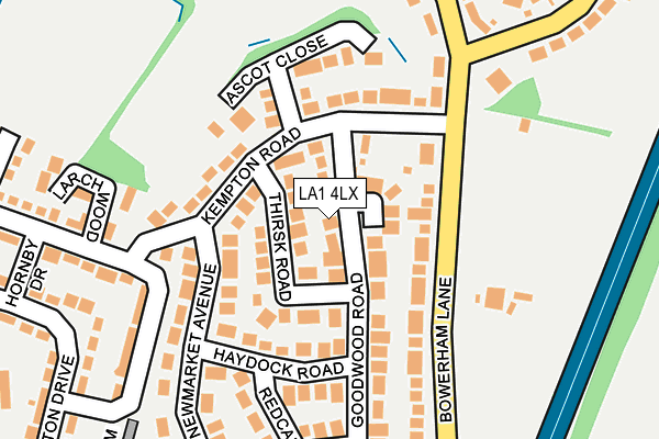 LA1 4LX map - OS OpenMap – Local (Ordnance Survey)