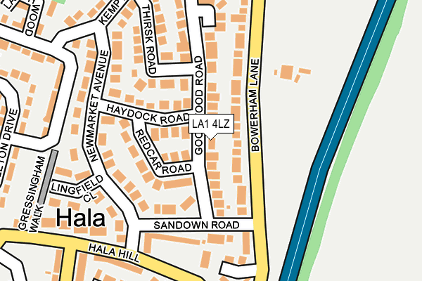 LA1 4LZ map - OS OpenMap – Local (Ordnance Survey)