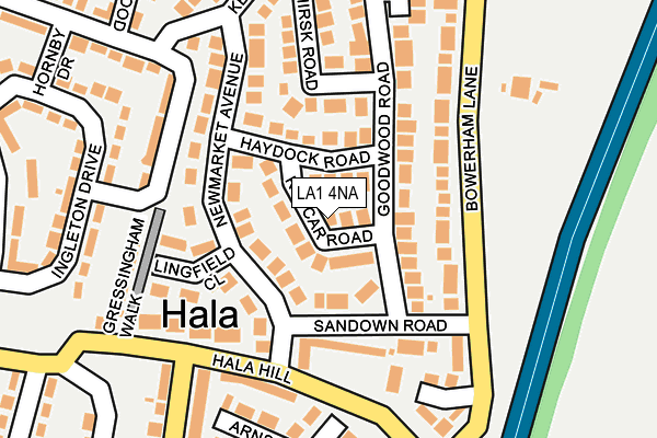 LA1 4NA map - OS OpenMap – Local (Ordnance Survey)