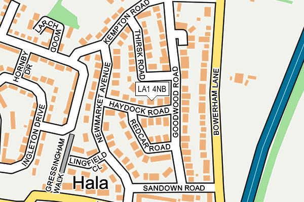 LA1 4NB map - OS OpenMap – Local (Ordnance Survey)