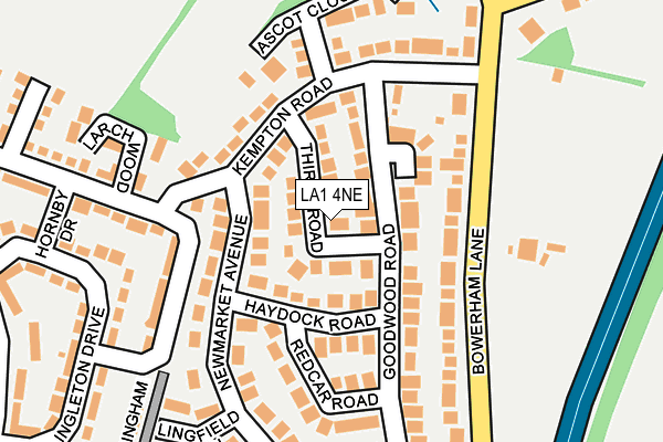LA1 4NE map - OS OpenMap – Local (Ordnance Survey)