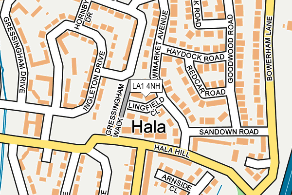 LA1 4NH map - OS OpenMap – Local (Ordnance Survey)