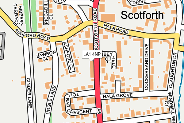 LA1 4NP map - OS OpenMap – Local (Ordnance Survey)