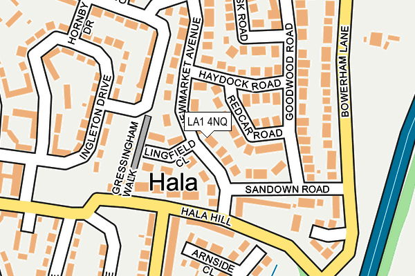 LA1 4NQ map - OS OpenMap – Local (Ordnance Survey)