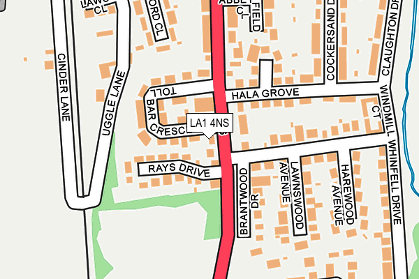 LA1 4NS map - OS OpenMap – Local (Ordnance Survey)