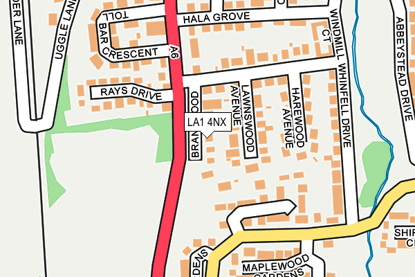 LA1 4NX map - OS OpenMap – Local (Ordnance Survey)