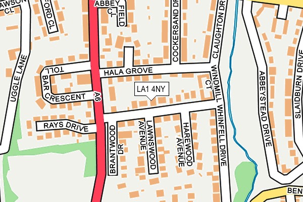 LA1 4NY map - OS OpenMap – Local (Ordnance Survey)