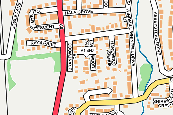 LA1 4NZ map - OS OpenMap – Local (Ordnance Survey)