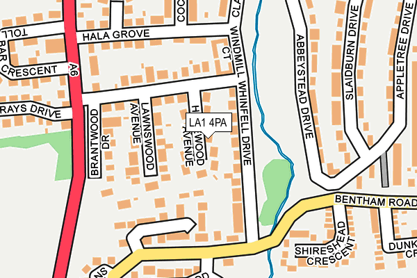 LA1 4PA map - OS OpenMap – Local (Ordnance Survey)