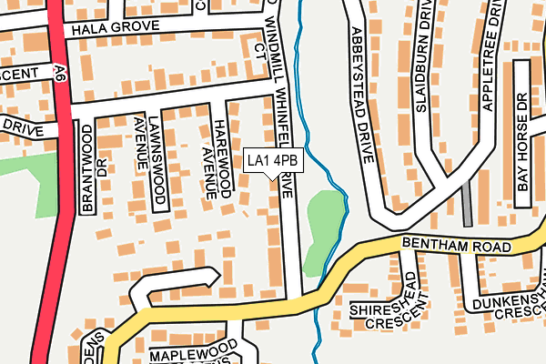 LA1 4PB map - OS OpenMap – Local (Ordnance Survey)