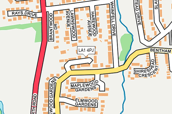 LA1 4PJ map - OS OpenMap – Local (Ordnance Survey)