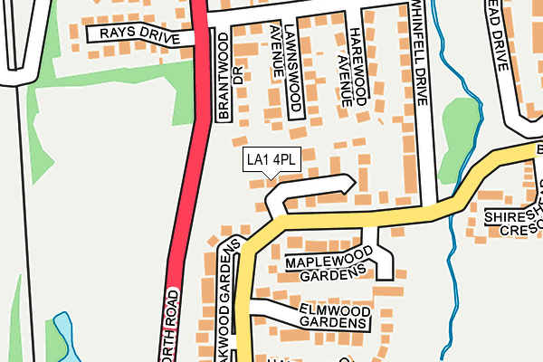 LA1 4PL map - OS OpenMap – Local (Ordnance Survey)
