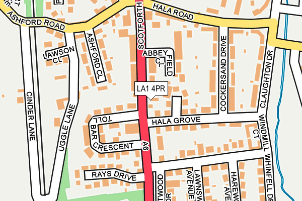 LA1 4PR map - OS OpenMap – Local (Ordnance Survey)