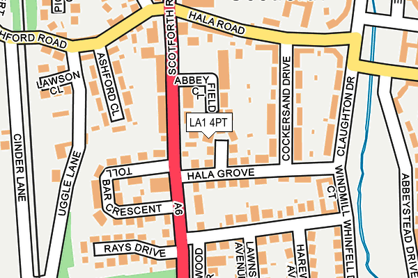 LA1 4PT map - OS OpenMap – Local (Ordnance Survey)