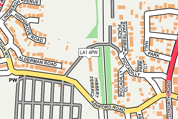 LA1 4PW map - OS OpenMap – Local (Ordnance Survey)