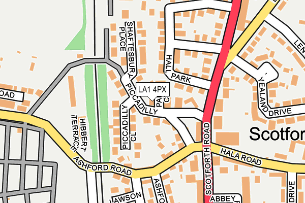LA1 4PX map - OS OpenMap – Local (Ordnance Survey)