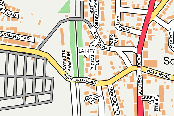 LA1 4PY map - OS OpenMap – Local (Ordnance Survey)