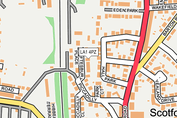 LA1 4PZ map - OS OpenMap – Local (Ordnance Survey)