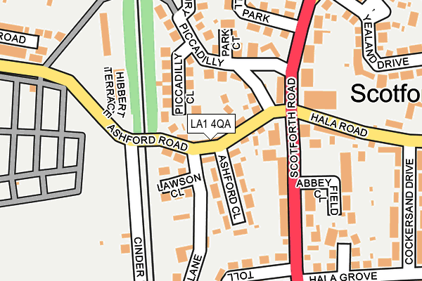 LA1 4QA map - OS OpenMap – Local (Ordnance Survey)