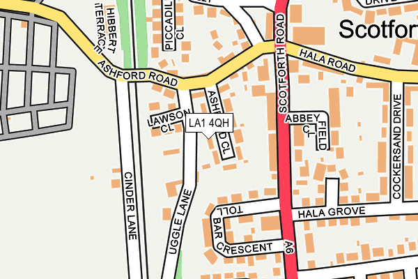 LA1 4QH map - OS OpenMap – Local (Ordnance Survey)
