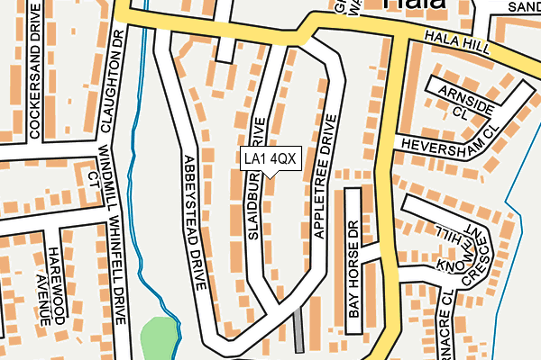 LA1 4QX map - OS OpenMap – Local (Ordnance Survey)