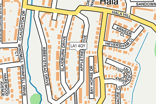 LA1 4QY map - OS OpenMap – Local (Ordnance Survey)