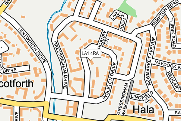 LA1 4RA map - OS OpenMap – Local (Ordnance Survey)