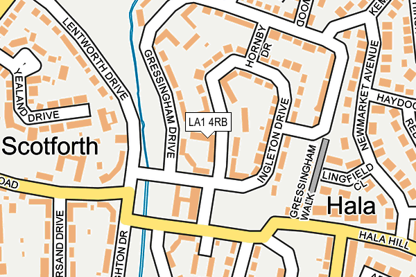 LA1 4RB map - OS OpenMap – Local (Ordnance Survey)
