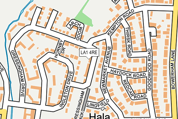 LA1 4RE map - OS OpenMap – Local (Ordnance Survey)