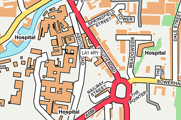 LA1 4RY map - OS OpenMap – Local (Ordnance Survey)