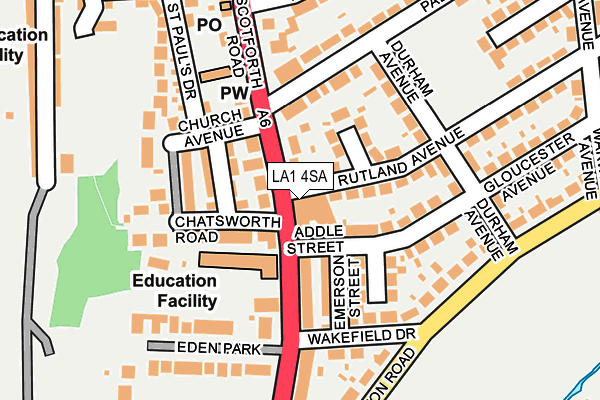 LA1 4SA map - OS OpenMap – Local (Ordnance Survey)