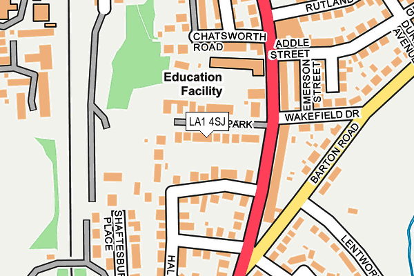LA1 4SJ map - OS OpenMap – Local (Ordnance Survey)