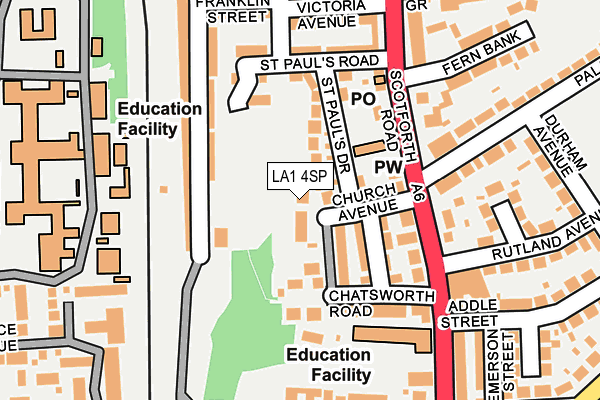 LA1 4SP map - OS OpenMap – Local (Ordnance Survey)