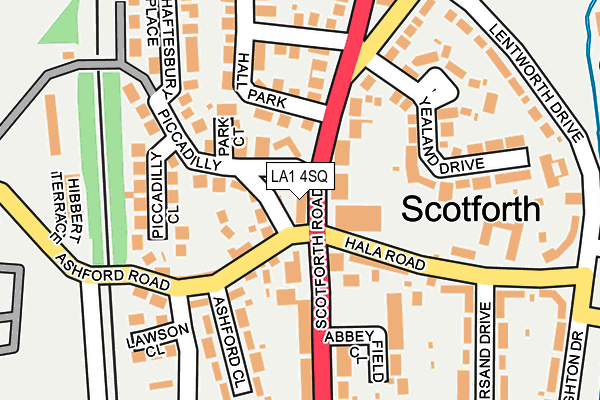 LA1 4SQ map - OS OpenMap – Local (Ordnance Survey)