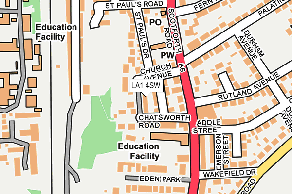 LA1 4SW map - OS OpenMap – Local (Ordnance Survey)