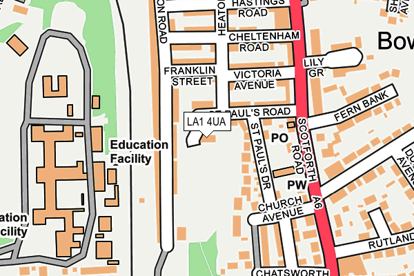 LA1 4UA map - OS OpenMap – Local (Ordnance Survey)