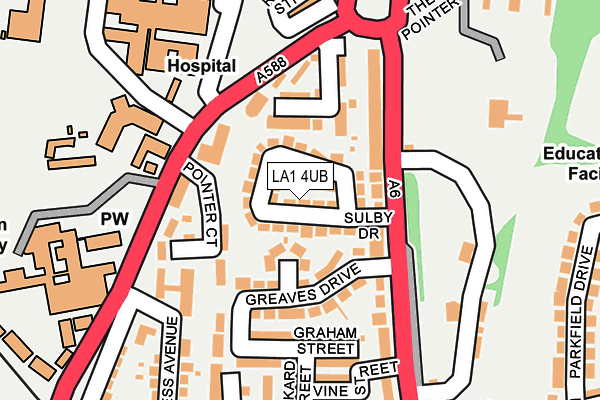 LA1 4UB map - OS OpenMap – Local (Ordnance Survey)