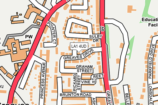 LA1 4UD map - OS OpenMap – Local (Ordnance Survey)