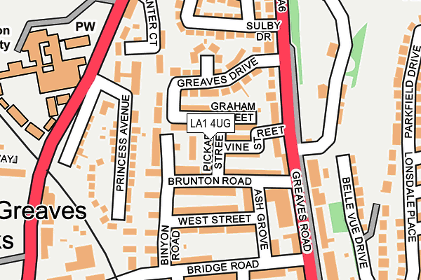 LA1 4UG map - OS OpenMap – Local (Ordnance Survey)