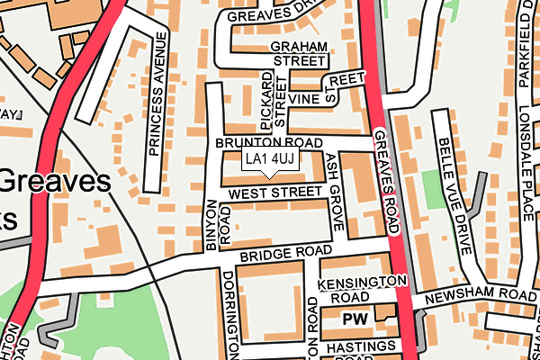 LA1 4UJ map - OS OpenMap – Local (Ordnance Survey)