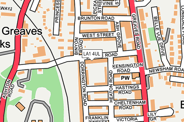 LA1 4UL map - OS OpenMap – Local (Ordnance Survey)