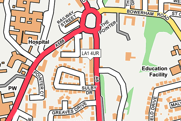 LA1 4UR map - OS OpenMap – Local (Ordnance Survey)