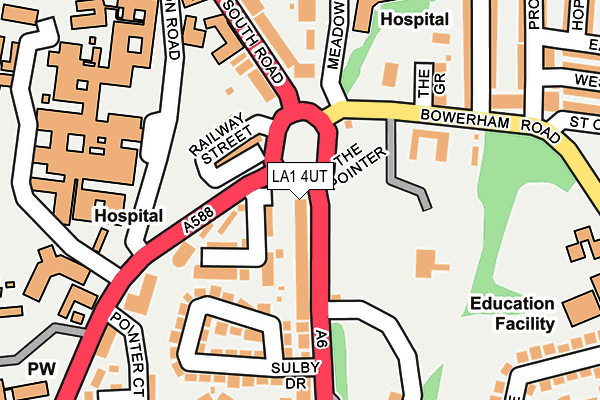 LA1 4UT map - OS OpenMap – Local (Ordnance Survey)