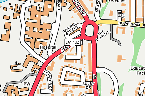 LA1 4UZ map - OS OpenMap – Local (Ordnance Survey)