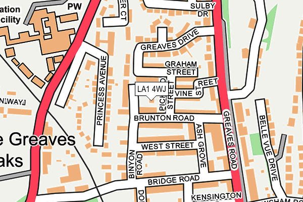 LA1 4WJ map - OS OpenMap – Local (Ordnance Survey)