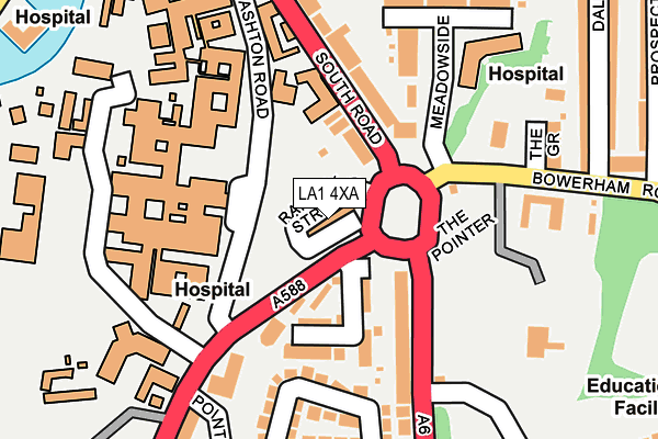 LA1 4XA map - OS OpenMap – Local (Ordnance Survey)