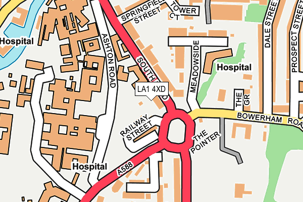 LA1 4XD map - OS OpenMap – Local (Ordnance Survey)