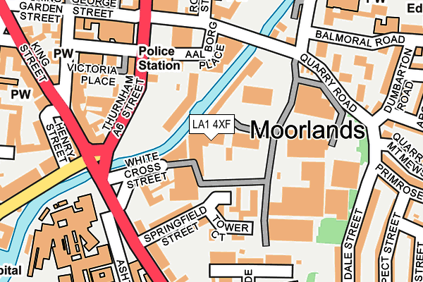 LA1 4XF map - OS OpenMap – Local (Ordnance Survey)