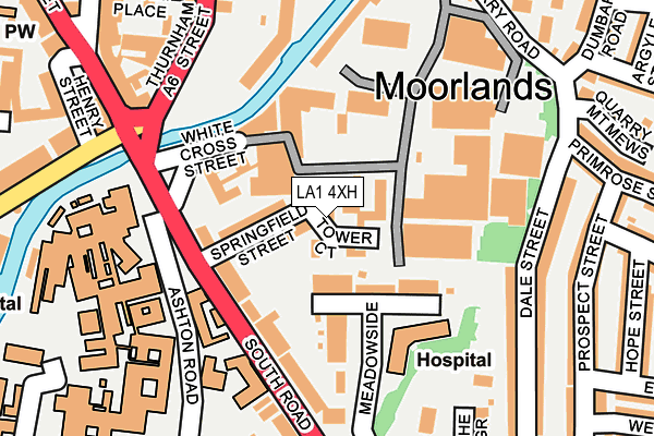 LA1 4XH map - OS OpenMap – Local (Ordnance Survey)